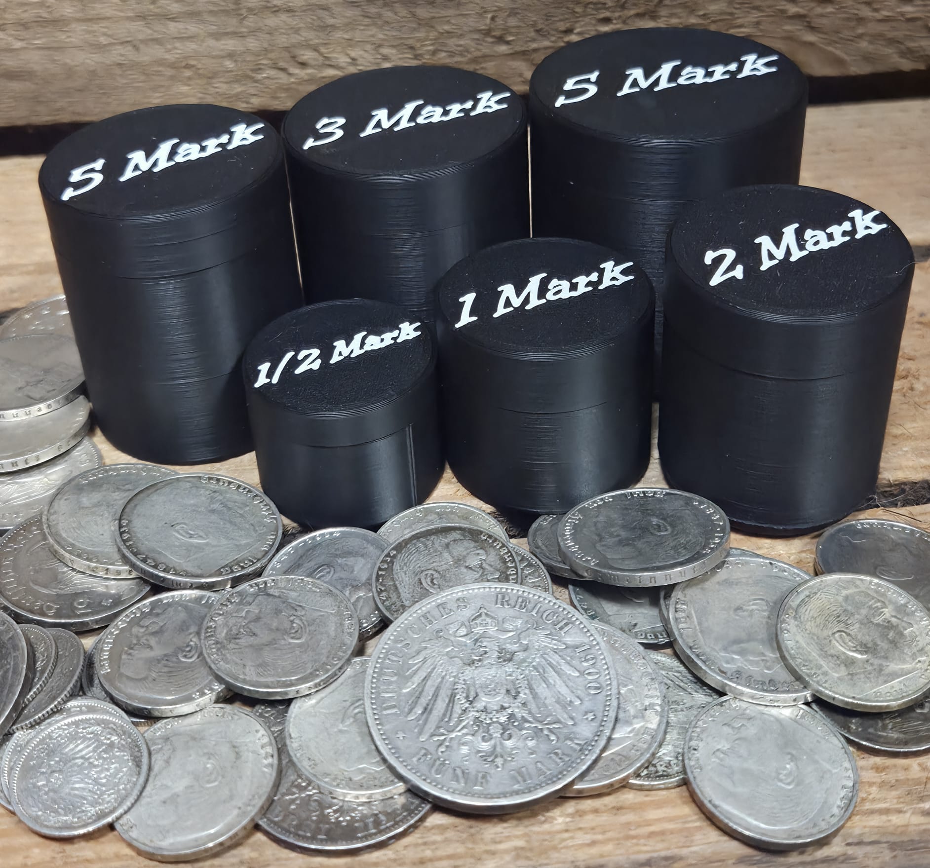 Münztubes für Kaiserreich & Reichsmark Münzen | 1/2 1 2 3 5 Mark | Silbermünzen